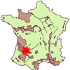 フランス南西の地図